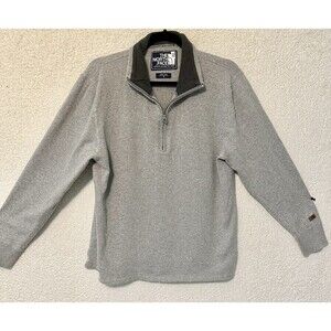 The North Face Mens 1/4 Zip Pullover Thin Sweater Size M Gray.‎